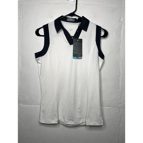 NEW Callaway Womens Golf Polo White Black Size XS Athletic Top - Picture 1 of 8